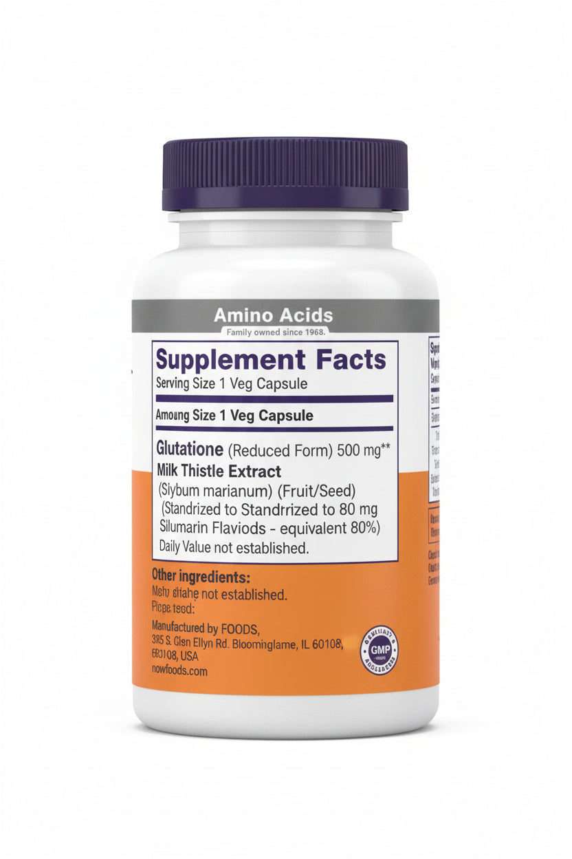 Glutathione 500 mg, With Milk Thistle Extract & Alpha Lipoic Acid, Free Radical Neutralizer*, 60 Veg Capsules